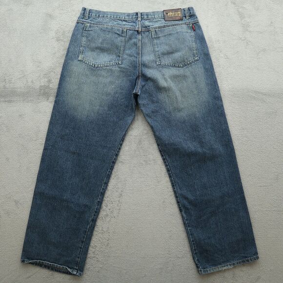 Chams Jeans Mens Size 38x31 Blue Relaxed Fit Denim Pants Stone Wash Medium - Picture 7 of 14